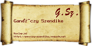 Ganóczy Szendike névjegykártya